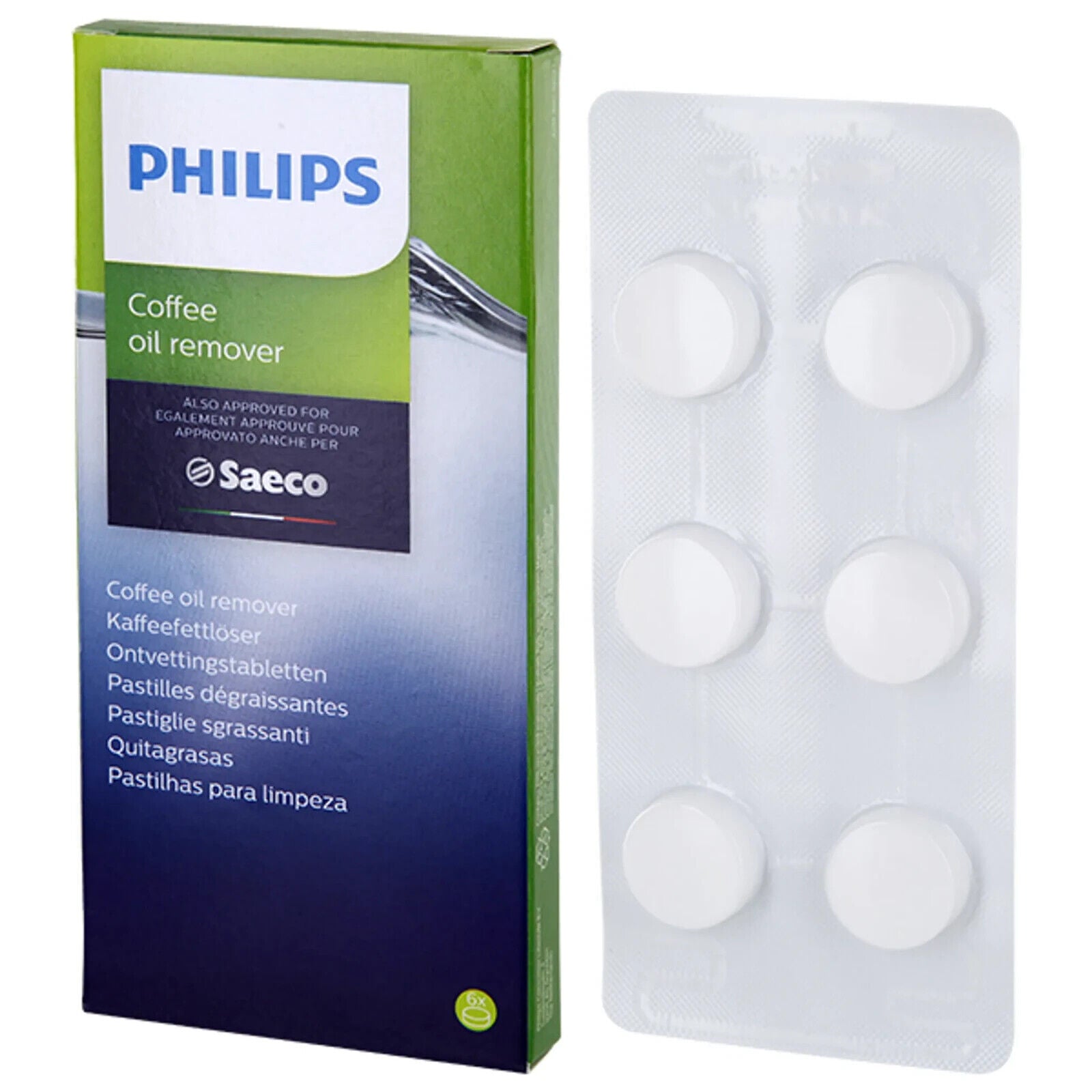 Philips Reinigungstabletten Kaffeefettlösende Tabletten für Kaffeevollautomaten SaecoCA6704/10