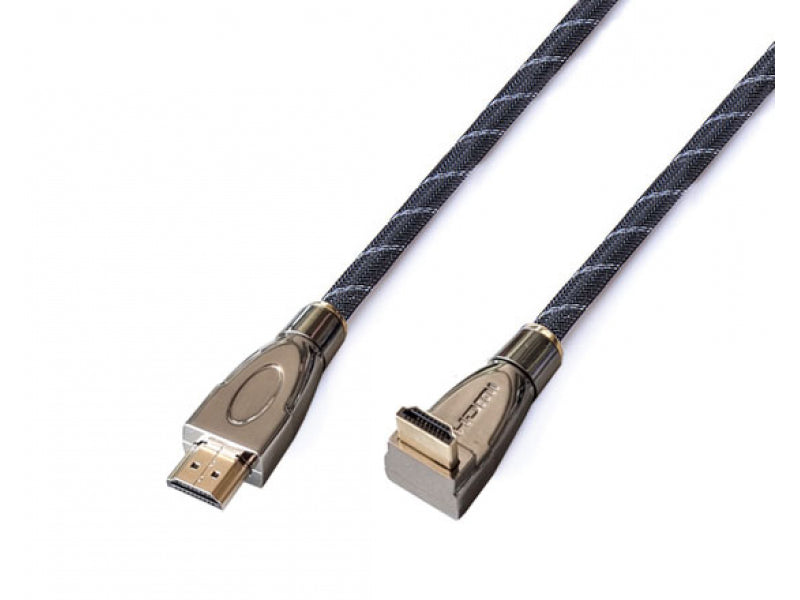 Reekin HDMI Kabel - 1 0 Meter - FULL HD Metal Plug 90° (Hi-Speed w. Ether.)