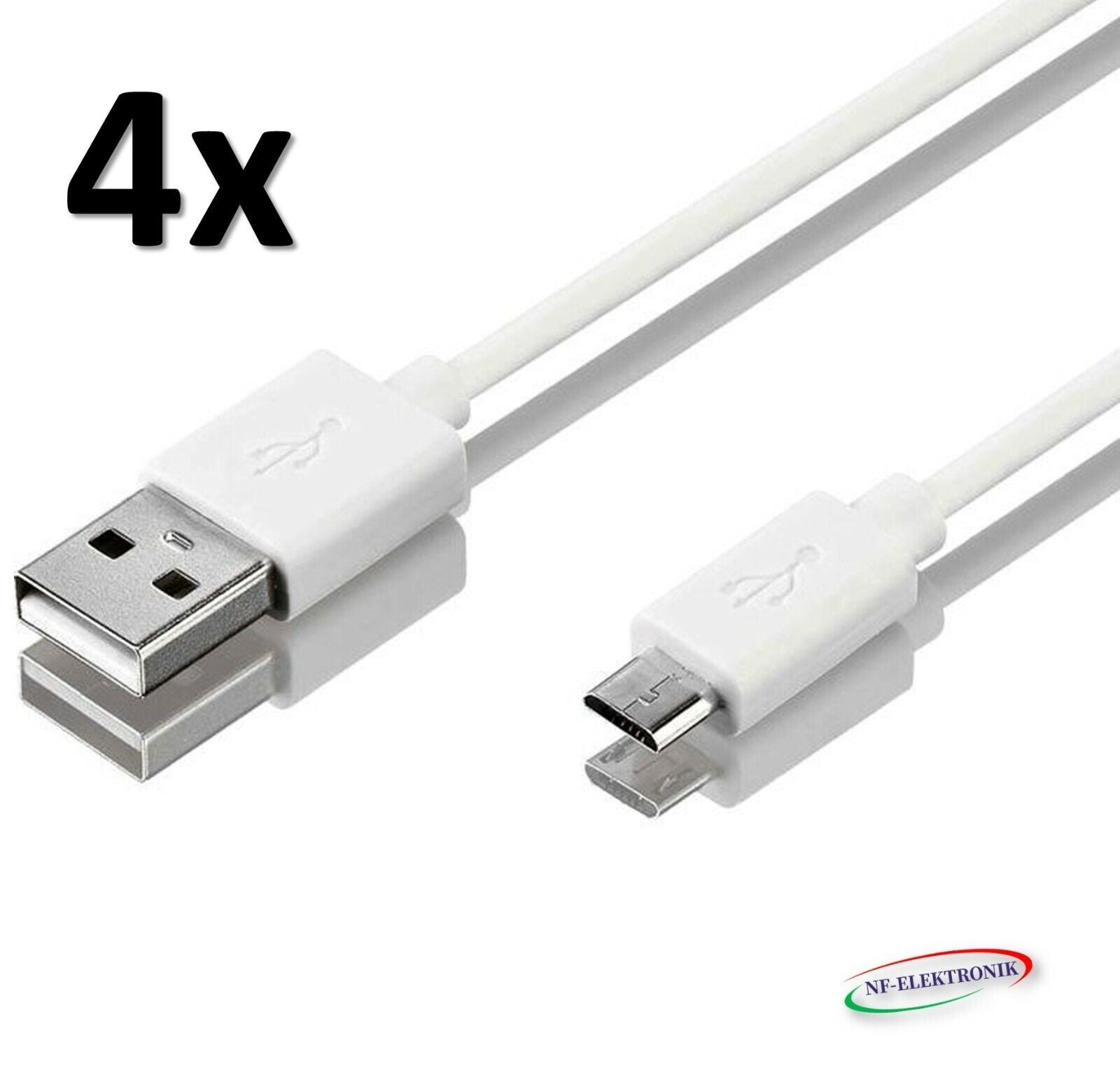 4Stk Micro USB Ladekabel Datenkabel Weiß Micro-USB Kabel für Samsung Huawei LG