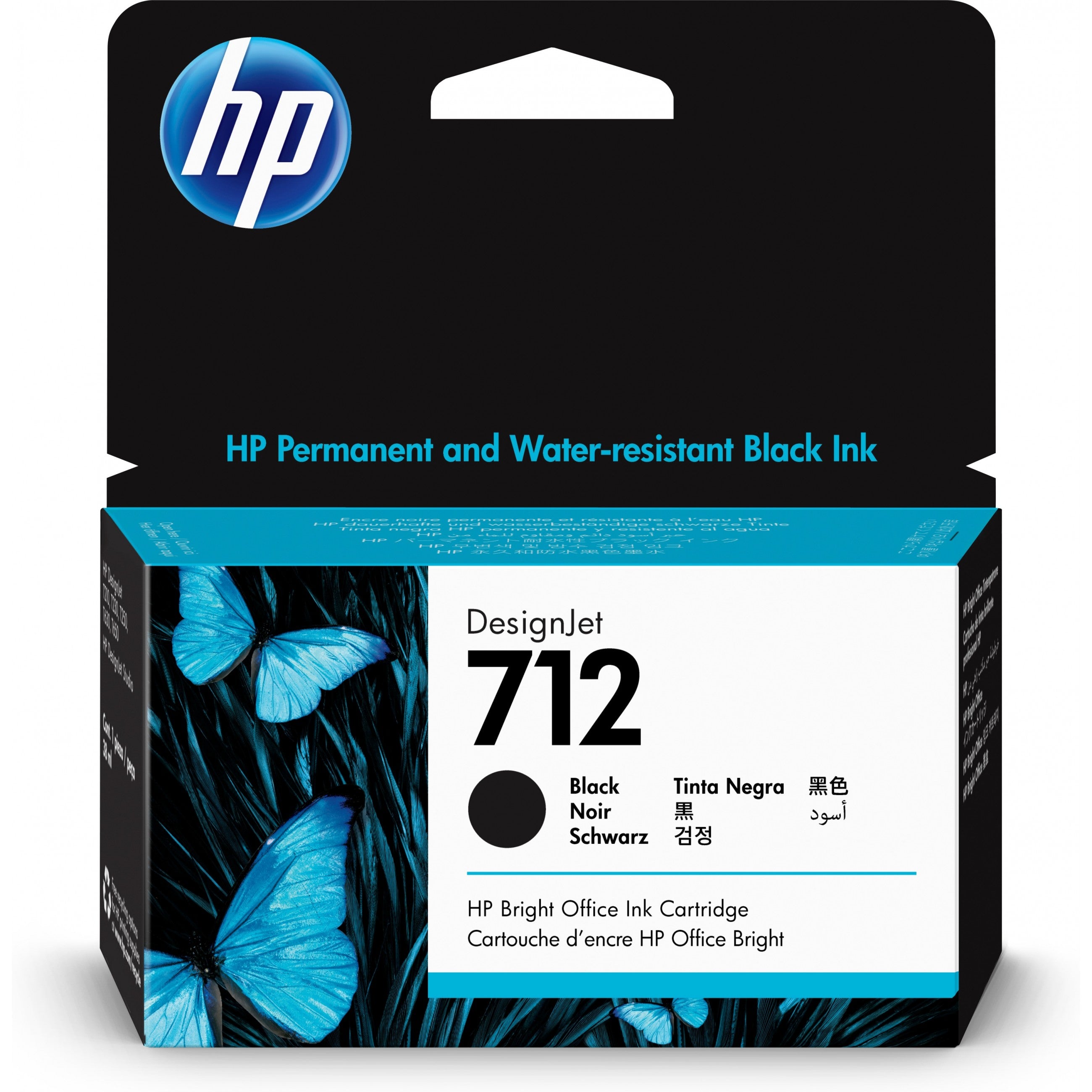 HP Druckerpatrone Tintenpatrone 712 3ED70A Schwarz 38 ml