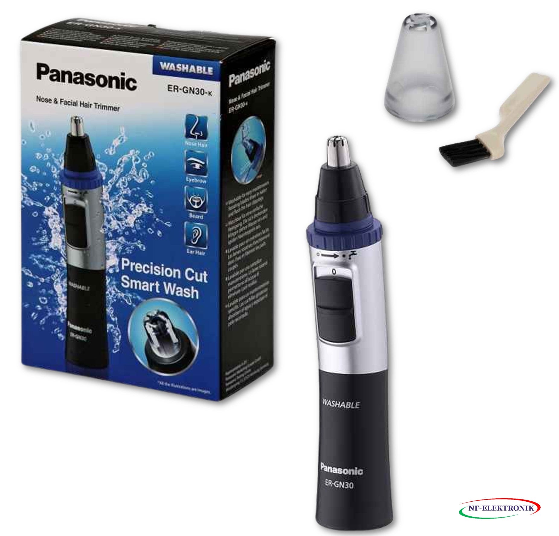 Panasonic Nasen- und Gesichtshaar Trimmer Wet/Dry ER-GN-30K Batteriebetrieb