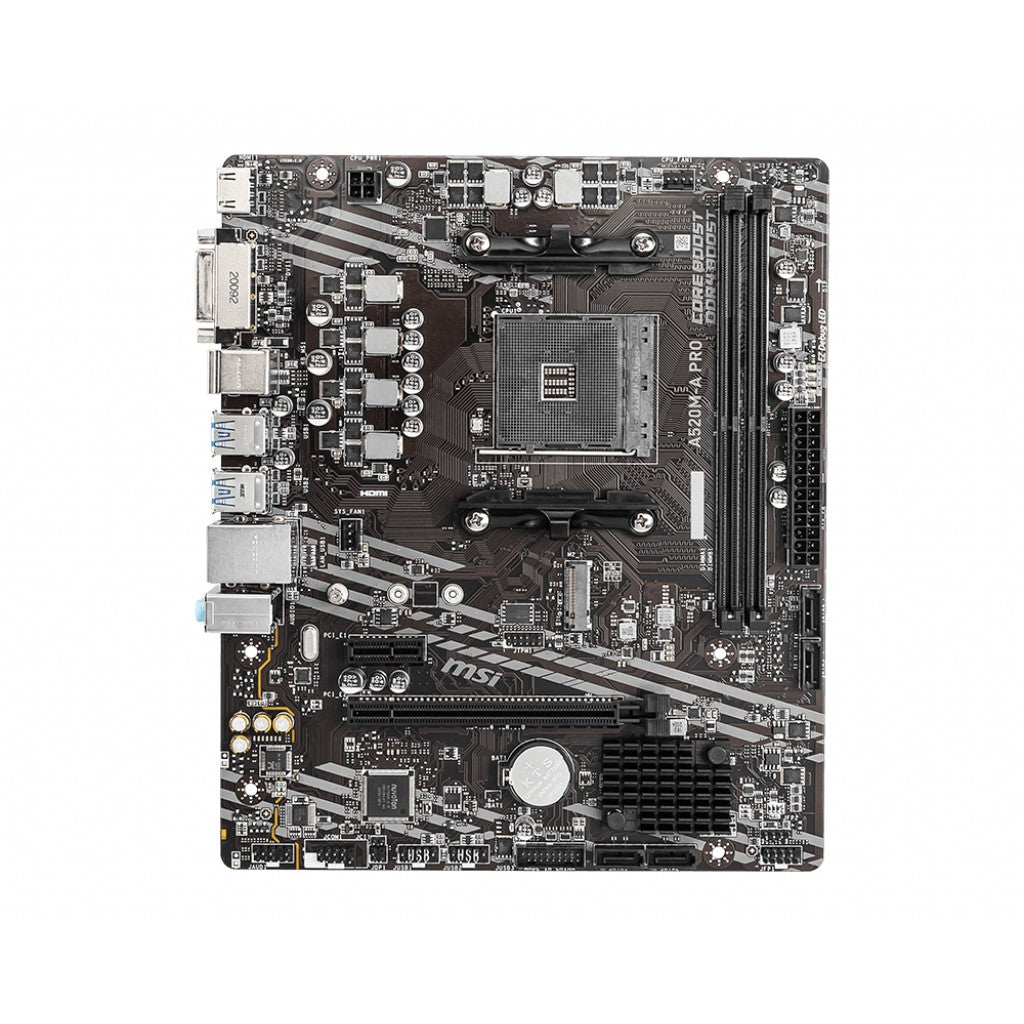 AM4 MSI A520M-A PRO mATX (M.2 Port, PCIe 3.0 x 4, NVMe PCI:1 PCIe:1 RAM:4)