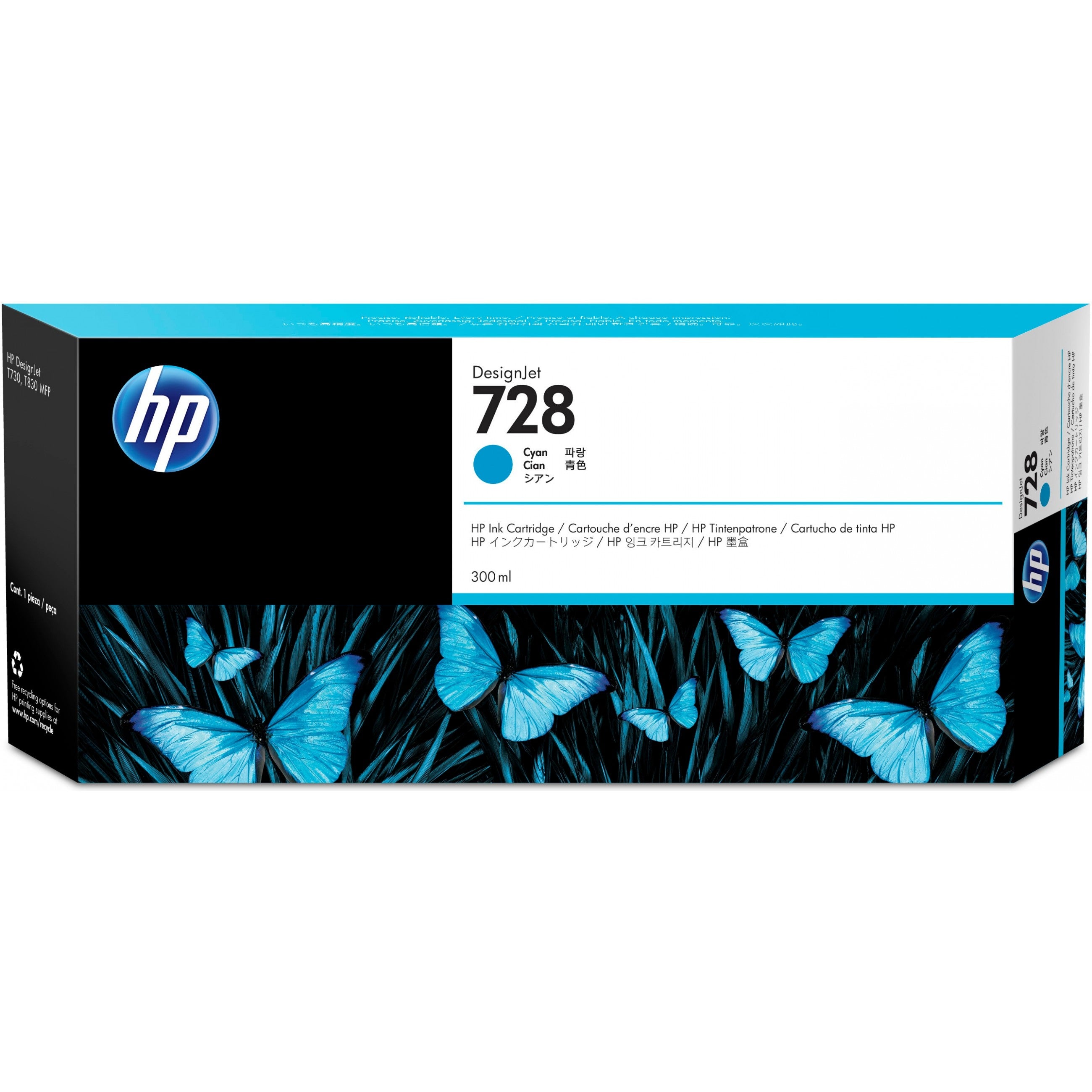 HP Druckerpatrone Tintenpatrone 728 F9K17A Cyan