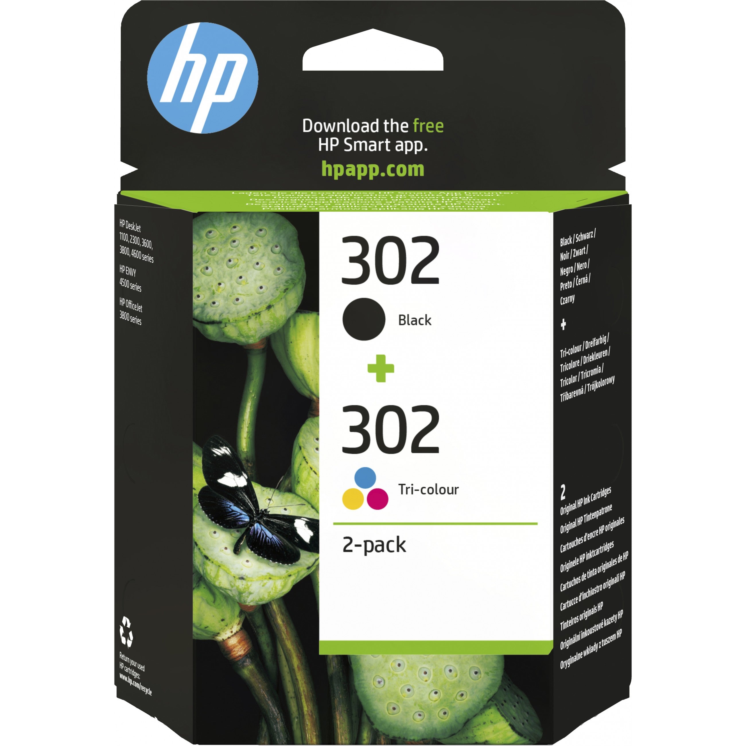 HP Druckerpatrone Tintenpatrone 302 X4D37AE 2er Pack Schwarz / Color (Cyan/Magenta/Gelb)