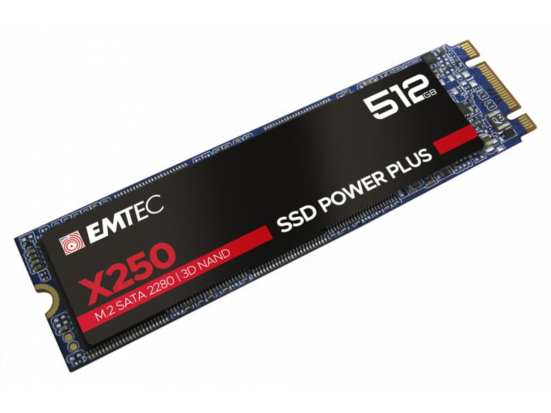 Emtec Interne SSD X250 512GB M.2 SATA III 3D NAND 520MB/sec ECSSD512GX250
