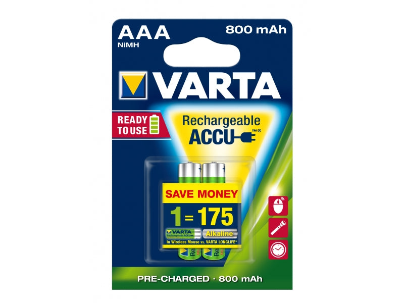 Varta Photo Power Akku Micro (AAA) 800 mAh 1 2 V ((2er Pack) 56703101402