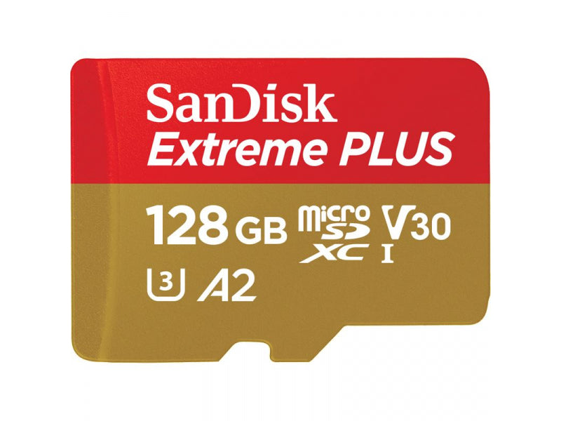 SanDisk Extreme Plus microSDXC 128GB + SD Adapter SDSQXBD-128G-GN6MA