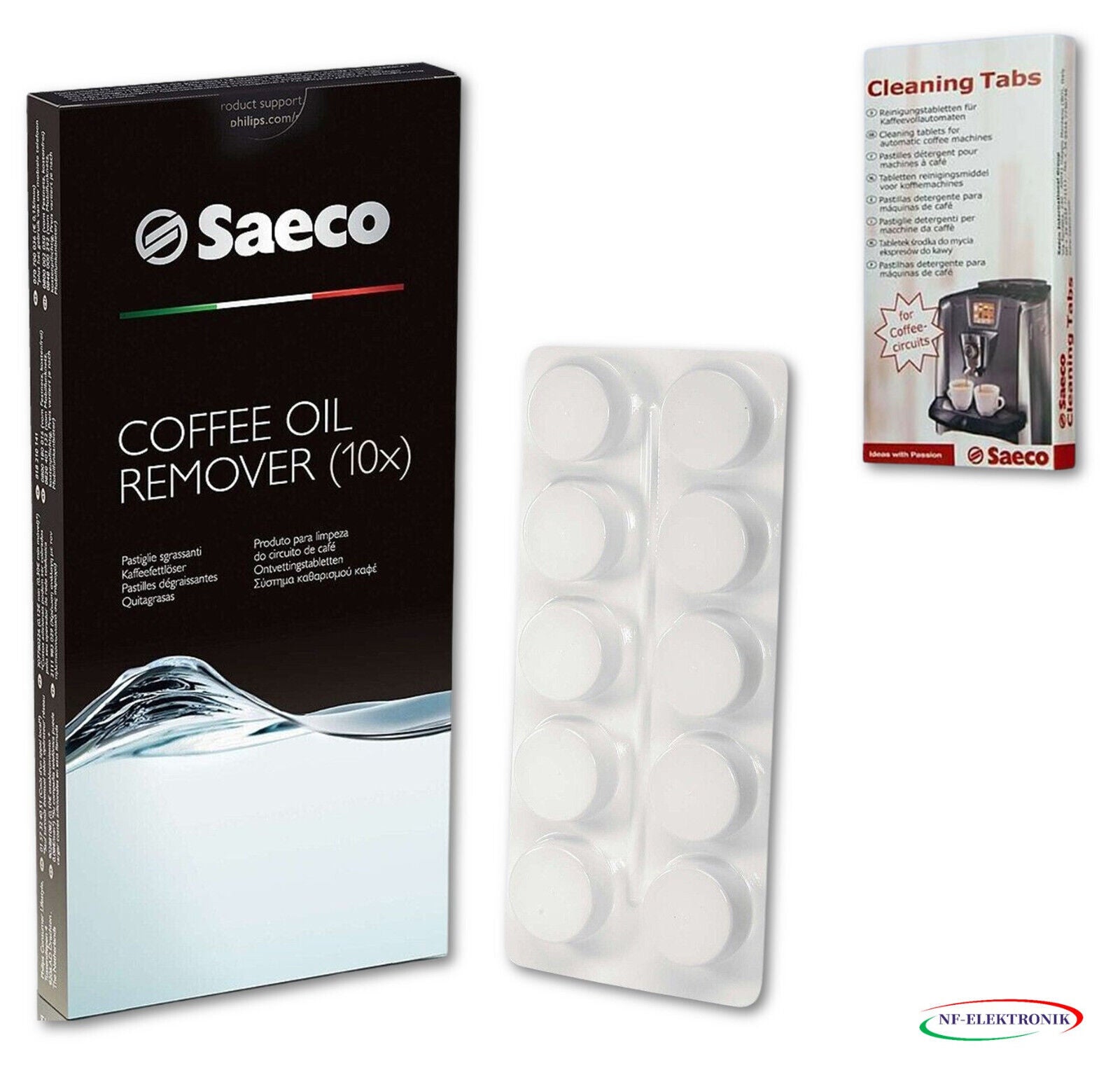Saeco Kaffeefettlösende 10 Tabletten für Kaffe Vollautomaten Saeco CA6704/99